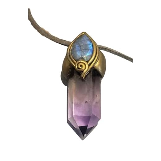 oneness. ametrine crystal necklace labradorite pendant. spiritual awakening jewelry with genuine citrine and amethyst natural gemstone mindfulness gifts. (ametrine and blue labradorite)